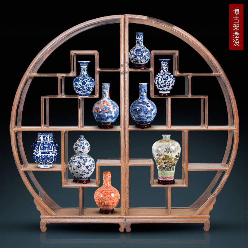 Jingdezhen blue and white youligong archaize yongzheng hand - made vases seawater YunLongWen celestial sitting room adornment is placed