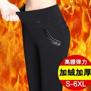 Quần béo mm mùa đông cộng với quần legging nhung dày 200 pound quần cộng với phân XL quần cao eo ấm chân