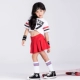 Trang phục khiêu vũ jazz cho trẻ em gái hip hop hip-hop áo trắng váy ngắn màu đỏ phù hợp với trang phục trẻ em