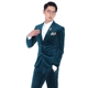 Kawasawa tùy chỉnh mùa thu và mùa đông kết cấu màu xanh vàng nhung mỏng phù hợp với bộ đồ nhung nam phù hợp với bộ đồ hai mảnh - Suit phù hợp áo khoác blazer nam Suit phù hợp