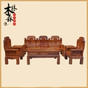 Lớn trái cây gỗ hồng mộc nội thất gỗ gụ sofa gỗ gụ kết hợp phòng khách gỗ hồng mộc Miến sofa sofa gỗ rắn - Bộ đồ nội thất