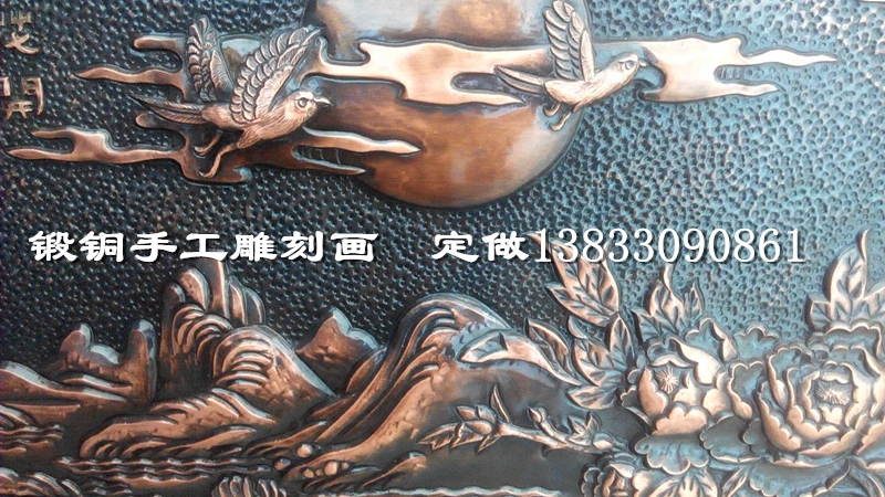 Wall fresco features copper relief decoration paintings to draw to make manual forged copper carving flowers for expensive spot for sale