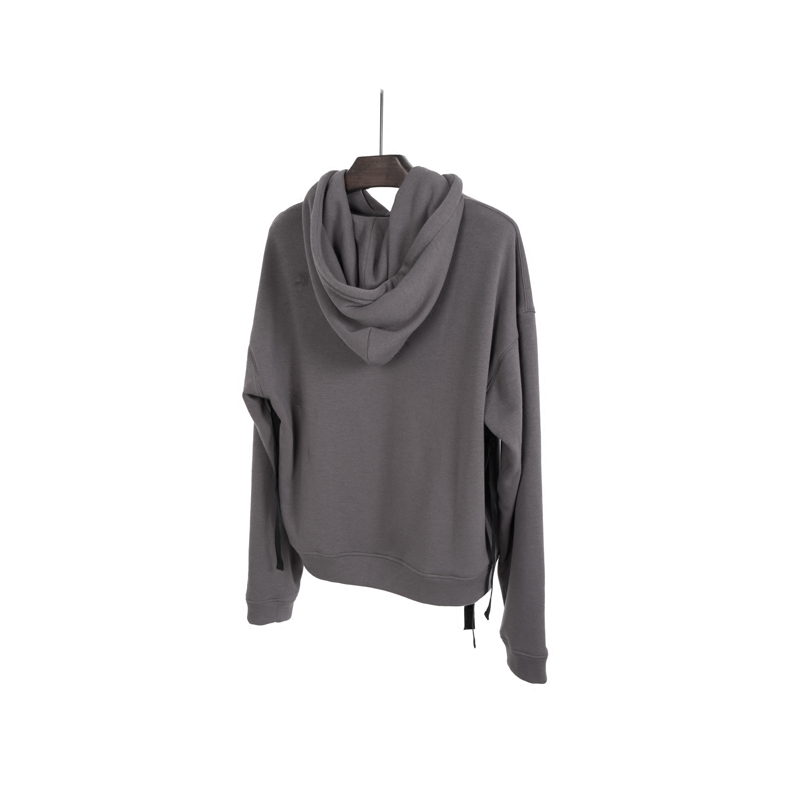 ЛЕ ТРОТУАР [17FW TAPED HOODIE серый OVERSIZE флисовый утяжка с капюшоном]
