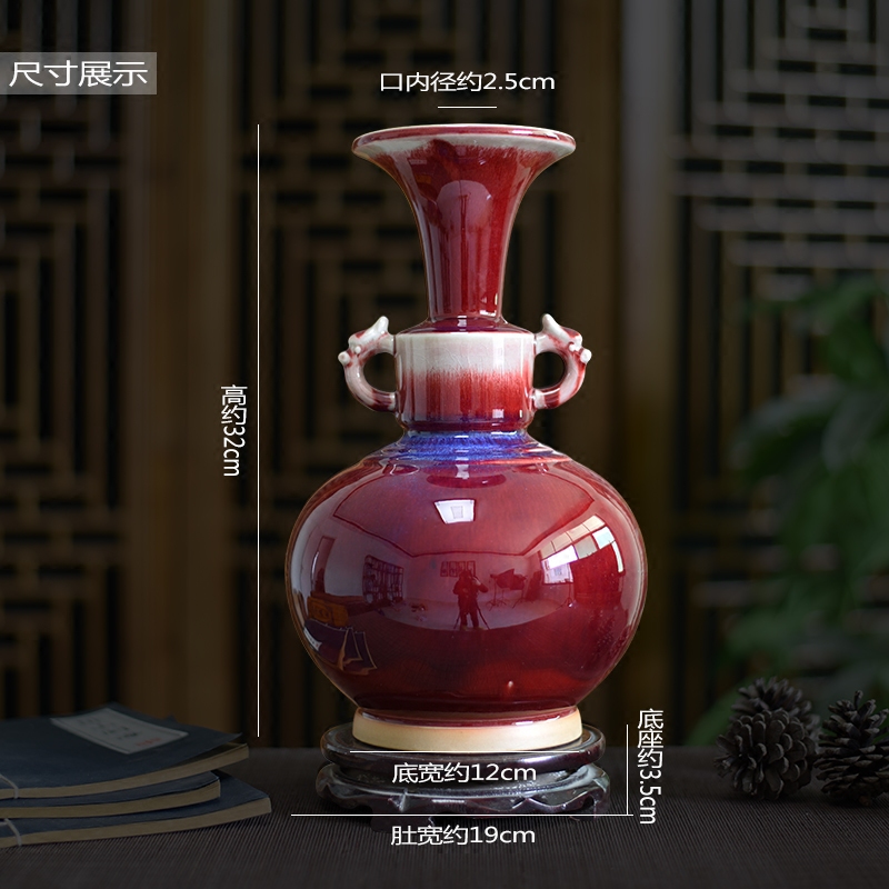 Jing jun porcelain, jingdezhen ceramics up archaize crack vase household adornment handicraft furnishing articles