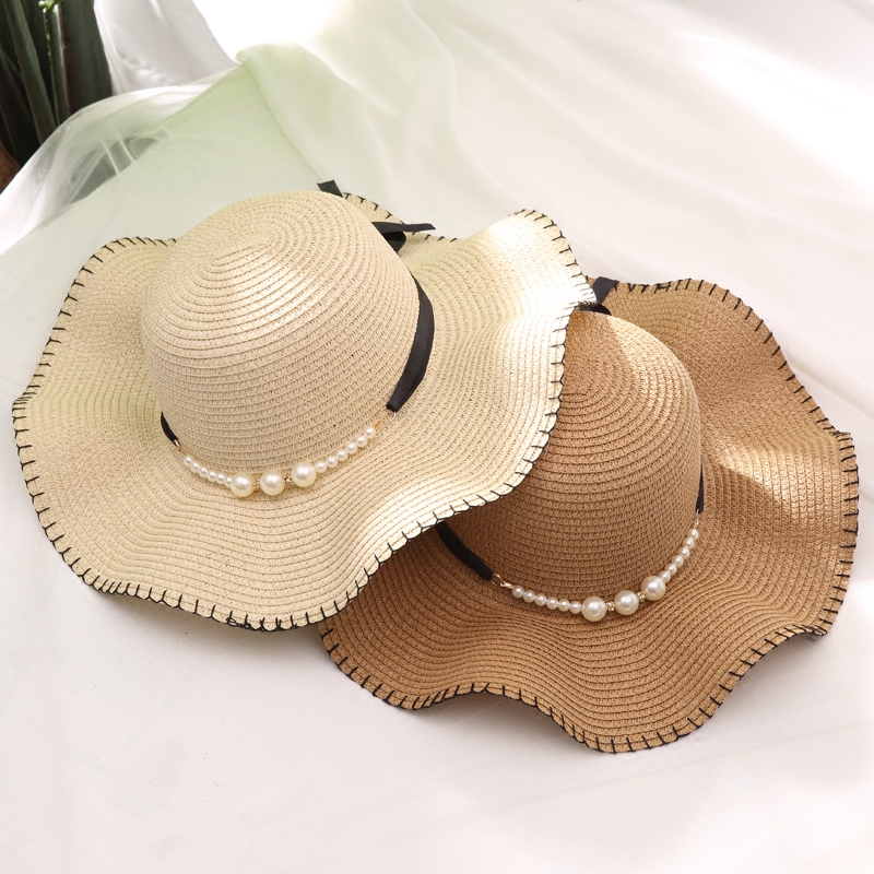 Parent-child straw hat mother-daughter summer sunscreen hat Joker travel sun hat foldable female small fresh cool hat tide