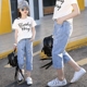 Quần bé gái mùa hè 2019 mới quần tây phiên bản Hàn Quốc của quần jeans lỗ trẻ em nước ngoài phiên bản quần lửng - Quần jean quần áo cho bé Quần jean