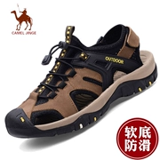 Jin Ge Camel sandal nam 2018 mới Giày da đi biển Baotou size lớn giày thể thao ngoài trời chống trượt