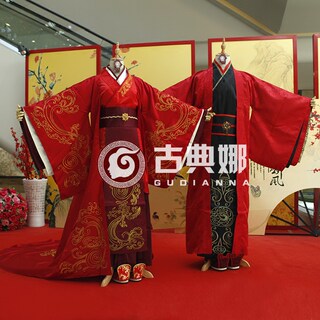 Beauty scheming same style hanfu bride wedding chinese dress new red costume ruby lin wedding dress classic