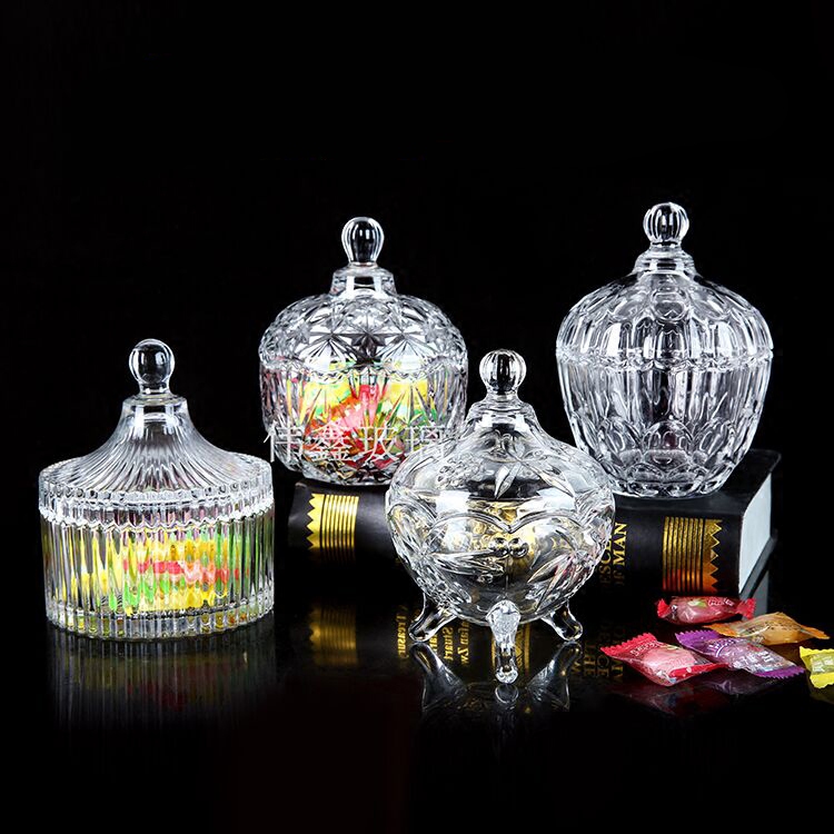 Eurocandy Glass Jars Glass Square Sugar Jars Storage Tank Toothpick Pot Crystal Clear Candy Jar