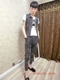 Mùa hè mới denim phù hợp với nam thần thái chàng phiên bản Hàn Quốc của xu hướng quần vest lỗ khoét hai mảnh đẹp trai áo thể thao Bộ đồ