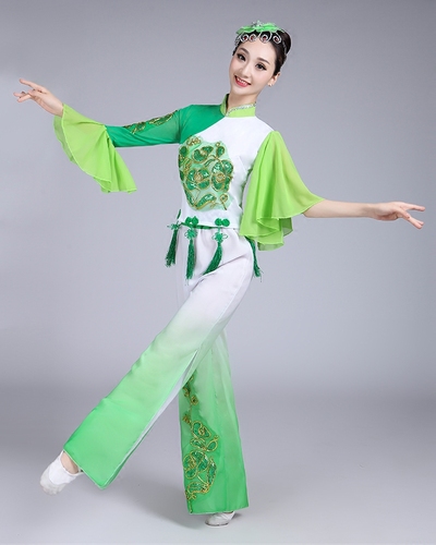 Chinese folk dance dress for women Classical Dance Costume modern Jasmine Dance Costume fan dance elegant Chinese style adult female