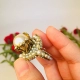 Cửa hàng mới khuyến mãi Mới châu Âu và Mỹ nhẫn ngọc trai retro Baroque vương miện ngón trỏ nhẫn trang sức hiển thị tốt nhẫn cưới doji Nhẫn