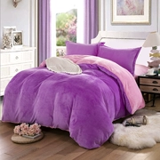 Mo Ran nhà dệt trơn flannel ba hoặc bốn bộ lông cừu flannel flannel rắn màu giường