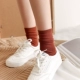 Vớ nữ bằng vải cotton mỏng mùa xuân và mùa thu mẫu trong vớ vớ màu kẹo vớ nữ vớ gió đại học vớ vớ phiên bản Hàn Quốc