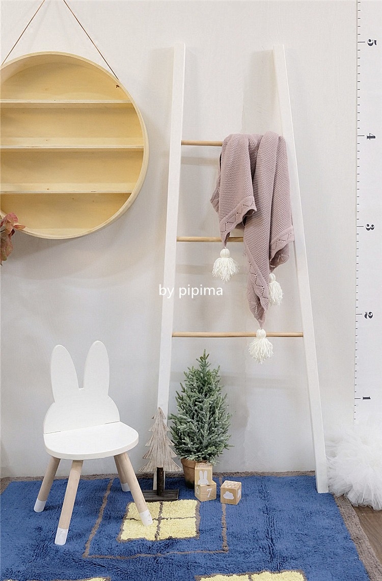 Ass mother ins Simple Nordic style children's room studio photo props decoration storage ladder shelf