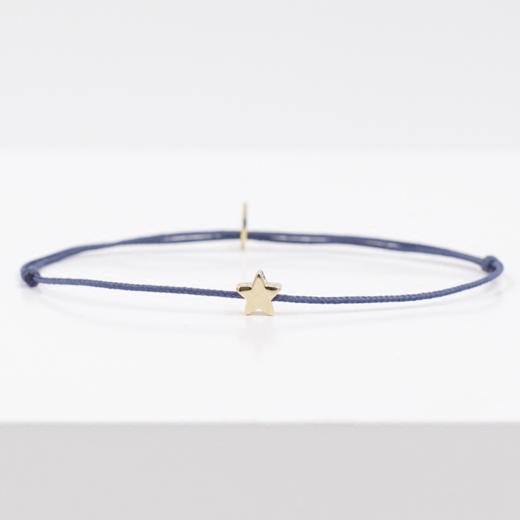 Europe French niche Sophie plated 18k gold stars mist blue Green very fine hand rope bracelet spot