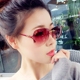 Kính râm không viền trang điểm hình tròn mặt kính râm gọng kính gentle monster Kính râm