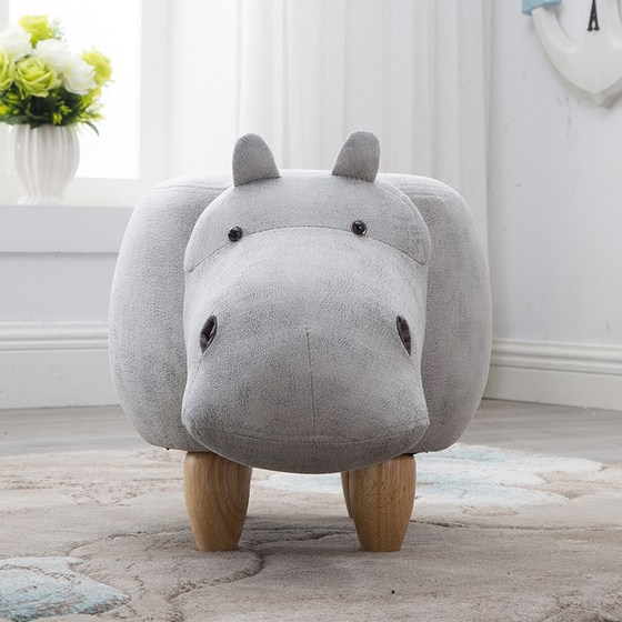 Solid wood footstool creative hippopotamus shoe changing stool sofa stool designer furniture storage low stool shoe test stool storage footstool