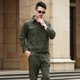 Mùa hè cotton dài tay phù hợp với nam giới phần mỏng cotton hàn quần áo bảo hiểm lao động quần áo lỏng ngụy trang chống dụng cụ ngụy trang quần âu nam Bộ đồ