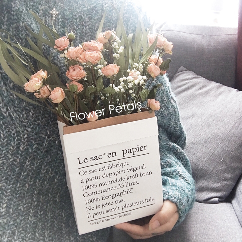 Mini-ins kraft paper bag roses Don't forget I'm full of Star dried flower bouquet Swaying Pieces the Living Room Flower Arrangement Residence Decoration