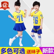 Trang phục trẻ em trường tiểu học trẻ em biểu diễn quần áo trang phục sân khấu ngắn tay trang phục mùa hè cổ vũ trang phục cổ vũ
