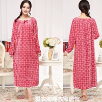 Mùa xuân và mùa đông và mùa đông kích thước lớn chất béo MM siêu mềm san hô nhung dài tay dài váy ngủ nữ công chúa lỏng lẻo đồ ngủ nhà phụ nữ mang thai đầm trắng dự tiệc