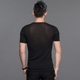 Mùa hè áo len Slim T-Shirt áo len nam nửa tay áo màu đen cổ tròn kéo đầu băng lụa đáy áo ngắn tay áo màu rắn Hàng dệt kim