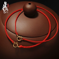 Ác ma linh hồn năm đỏ vòng tay nữ đỏ vòng tay nữ siêu mỏng vòng tay đan bằng vàng 14K đôi tay nhỏ dây thừng - Vòng chân vòng chân