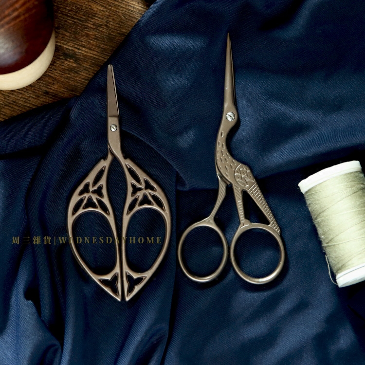 Stainless Steel Scissors Retro Handmade DIY Scissors Home Beauty Work-Cut Wire Head Cut weekly Er Groceries