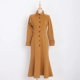 Big eees tự chế retro caramel Hepburn phong cách khí chất cao cấp váy maxi váy đuôi cá váy lưới dài Váy dài
