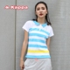 Chủ cửa hàng khuyến nghị kappa nữ POLO áo sơ mi thể thao tay ngắn nửa tay áo sọc nữ - K0522PD04 áo polo nam trang Áo polo thể thao