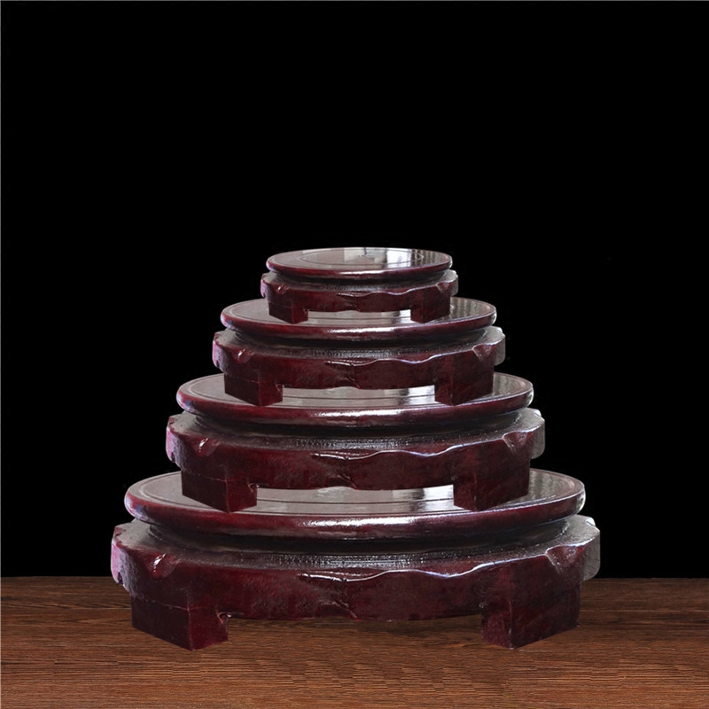 Jingdezhen Wooden Base Craft Gift Pendulum Decorated Base Flower Shelf Base Flower tank fish tank must be equipped with high foot woody base