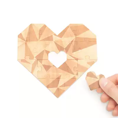 British Luckies Love Heart Tree Puzzle Card DIY Love Card Creative Couple Gift