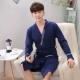 Áo ngủ cotton nam mùa xuân và mùa thu Hàn Quốc Áo tắm nam dễ thương Phim hoạt hình dễ thương Cotton Teen Nhật Bản mỏng Yukata