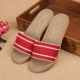 Biranti Summer Linen Slippers for Men and Women Couples Indoor Home Sandals EVA Light Support Shoes Anti-Slip