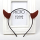 Hàn Quốc phim hoạt hình nhỏ sừng vải vải headband dễ thương nhỏ quỷ đầu headband trẻ em người lớn thẻ phụ nữ tóc kẹp phồng chân tóc Phụ kiện tóc