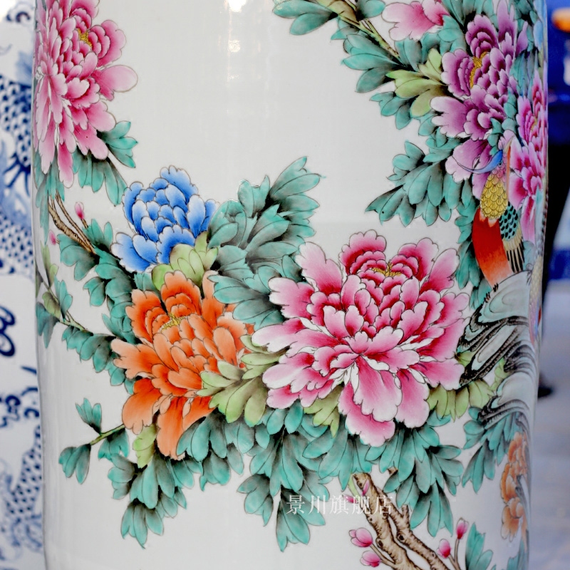 Jingdezhen ceramics powder enamel notes hall riches and honour of large vase home sitting room study office furnishing articles act the role ofing is tasted