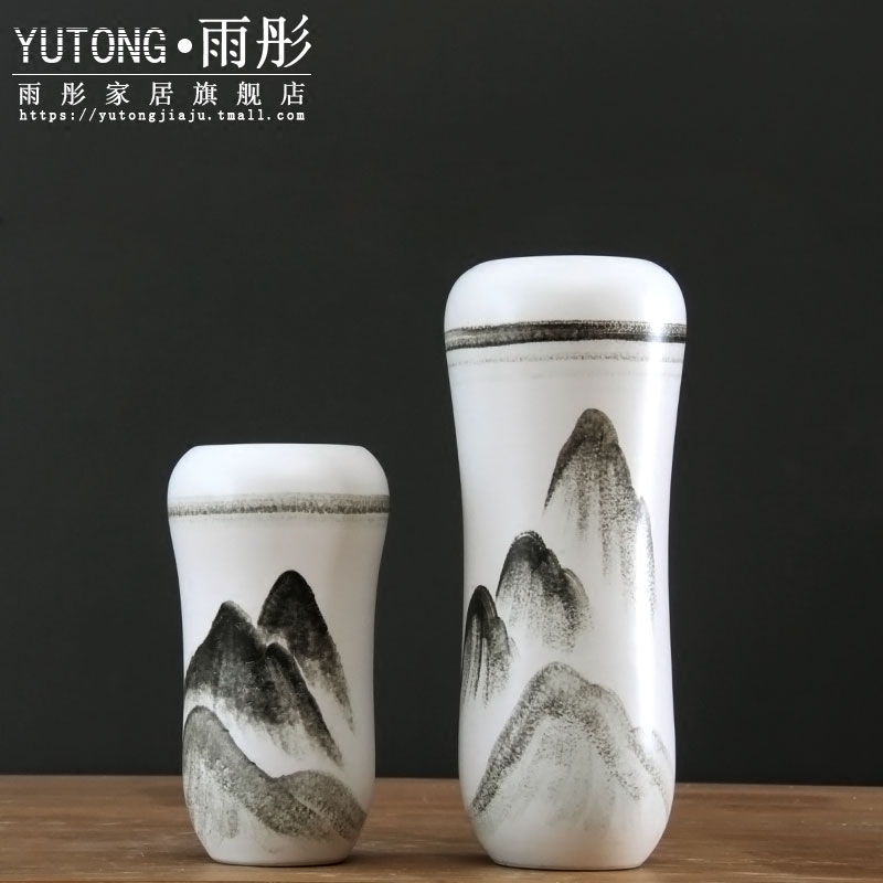 The New Chinese ink painting ceramic vase furnishing articles furnishing articles furnishing articles I and contracted flower arranging ceramic vase sitting room flower arrangement