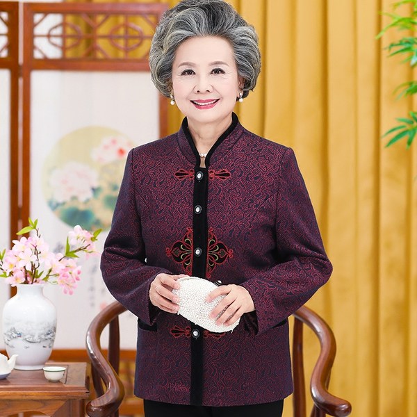 大唐夫人 17年新款 中老年60-70岁女士 春秋季外套 优惠券折后￥68包邮（￥98-30）3色可选