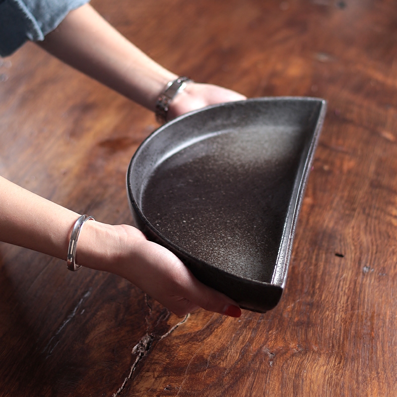 Flowerpot ceramic flower implement small flow flower arranging flowers zen mountain flower arranging plate of minimalist art flower pot creative Japanese sword