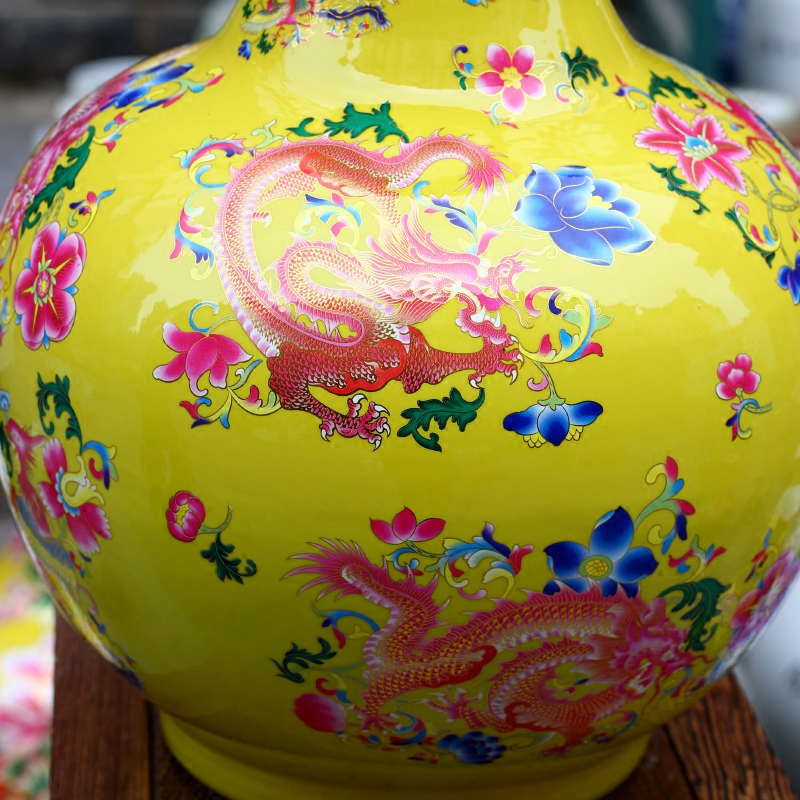 Jingdezhen ceramic vase in extremely good fortune dried flowers flower arrangement home sitting room office study large adornment furnishing articles