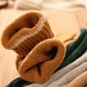 Nhật Bản rắn màu thêu gấu khăn dày ống vớ mùa thu và mùa đông ấm áp terry đáy cotton nữ vớ vớ cao cổ Bít tất nữ