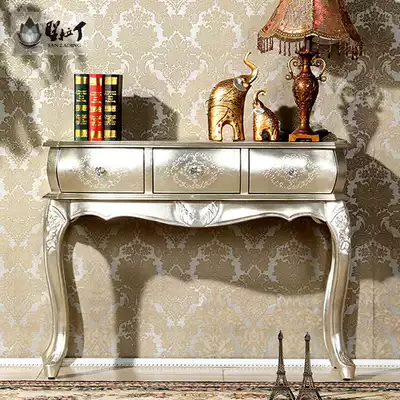 Neoclassical European porch cabinet decoration cabinet solid wood living room cabinet door Hall Hall Hall dining side storage cabinet ultra-thin