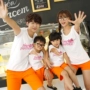 Pink Leopard Family Pack Summer 2018 Cotton mới Gia đình Ba Gia đình Bán buôn Mẹ và Con gái Áo thun ngắn tay cỡ lớn áo đồng phục gia đình đi biển