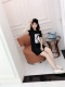 Áo ngủ nữ mùa hè cotton lỏng tay ngắn mặc giản dị bên ngoài dịch vụ nhà mới từ cổ áo quây cotton đồ ngủ phụ nữ