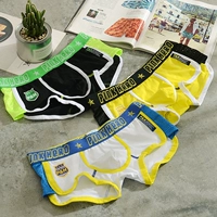 In dạ dày Thể thao Lưới Đồ lót nam Cotton tinh khiết Eo thấp Quần Boxer Cá tính Thanh niên U Convexed Bốn góc Đàn ông quan lot
