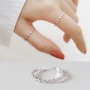 S925 sterling bạc nhẫn nữ dòng Nhật Bản và Hàn Quốc sóng răng cưa kim cương sáng cá tính hoang dã nhẫn đơn giản trang sức Hàn Quốc nhẫn kim tiền pnj
