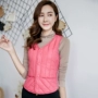 Áo sơ mi nữ quần áo vest nữ ngắn cotton vest vest vai mùa thu và mùa đông quần áo ấm áp của phụ nữ đáy ngựa nhỏ áo gió nữ đẹp