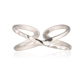 Nghề thủ công Bạc vuông 925 Sterling Silver Ring X Cross Minimalist Style Wave open Ring Nhật Bản Hàn Quốc Khí chất - Nhẫn