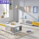 Bàn cà phê đơn giản Bắc Âu kết hợp tủ TV Gói kính cường lực mờ piano sơn màu đồ nội thất phòng khách - Bộ đồ nội thất ban ghe dep Bộ đồ nội thất